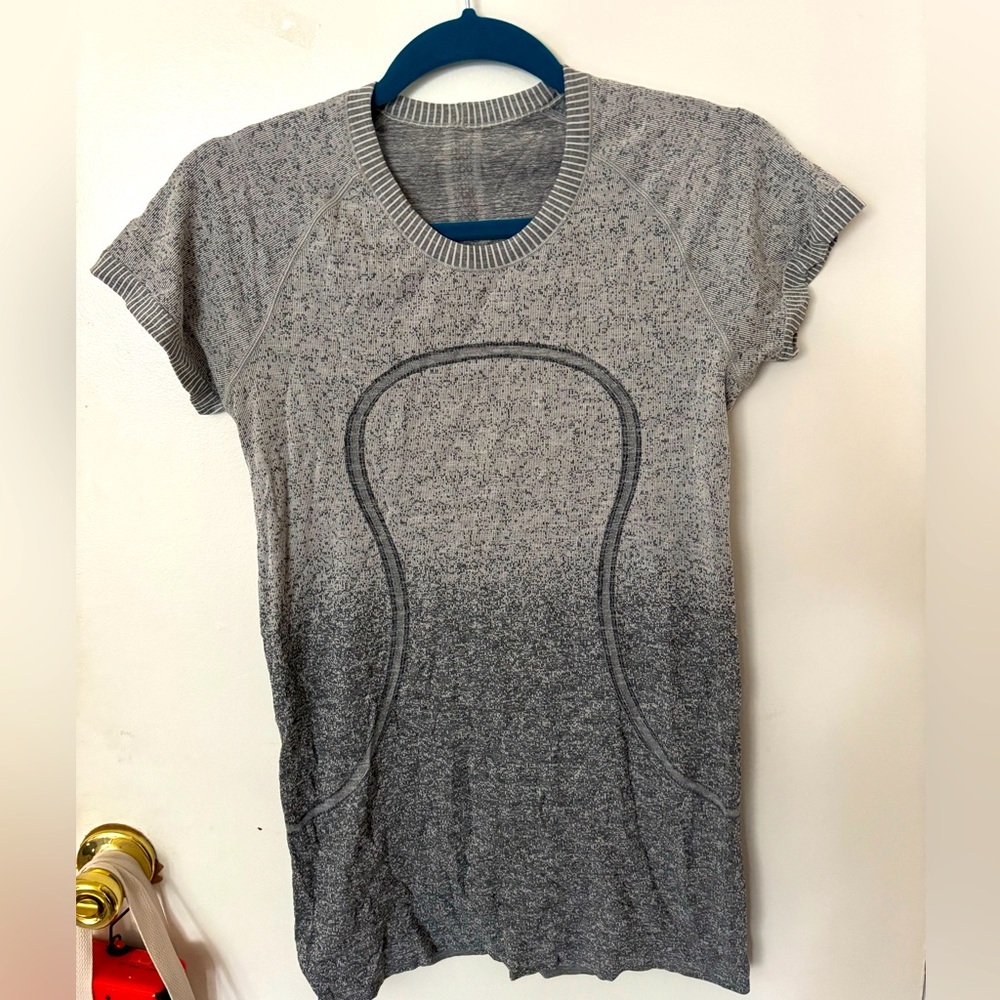 Gray Lululemon swiftly seamless workout shirt